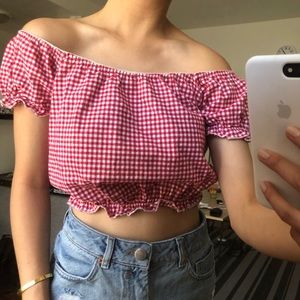 Brandy Melville Crop Top in Gingham Print